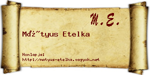 Mátyus Etelka névjegykártya